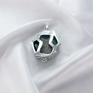 Natural K2 jasper, Green Onyx & Black Onyx Pendant By Harshita Jewellery