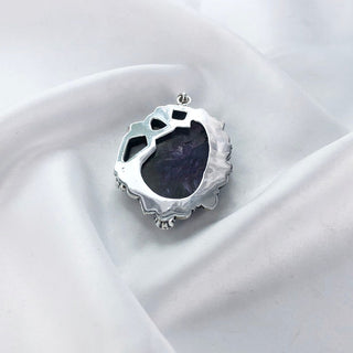 Natural Charoite, Apatite, Rose Quartz& White Opal Pendant By Harshita Jewellery