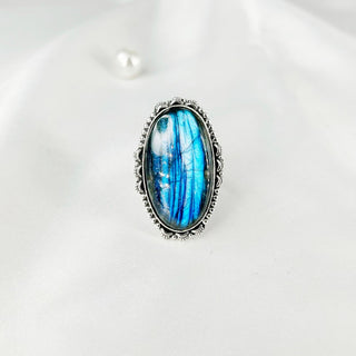 Natural Labradorite Gemstone Ring By Harshita Jewellery
