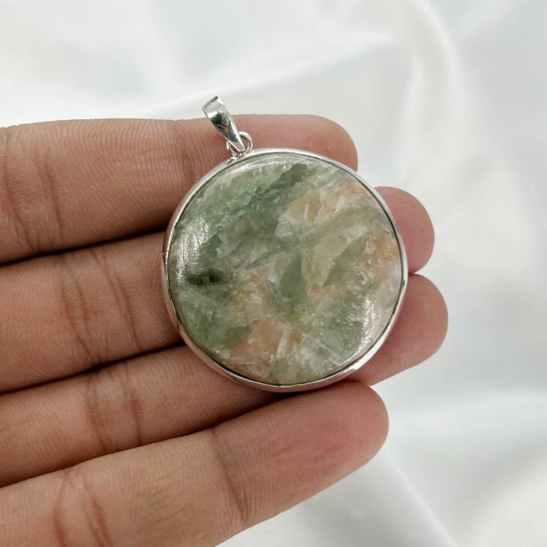 Natural Prehnite Gemstone Pendant By Harshita Jewellery