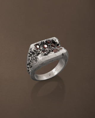Red Garnet Men's Ring By Harshita Jewellery