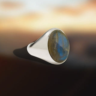 Labradorite Gemstone Men's Ring By Harshita Jewellery
