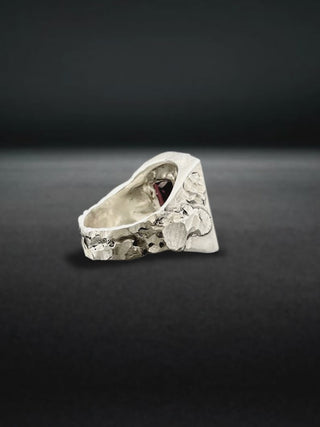 Red Garnet Gemstone Men's Ring By Harshita Jewellery