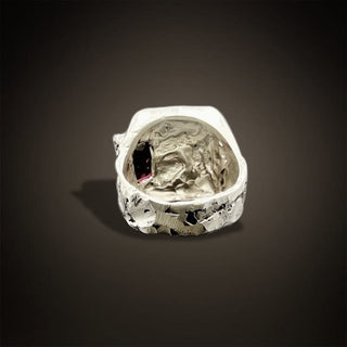 Red Garnet Gemstone Men's Ring By Harshita Jewellery