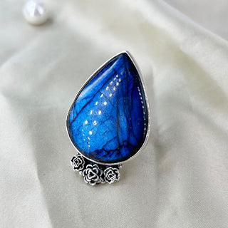 Natural Labradorite Gemstone Ring By Harshita Jewellery
