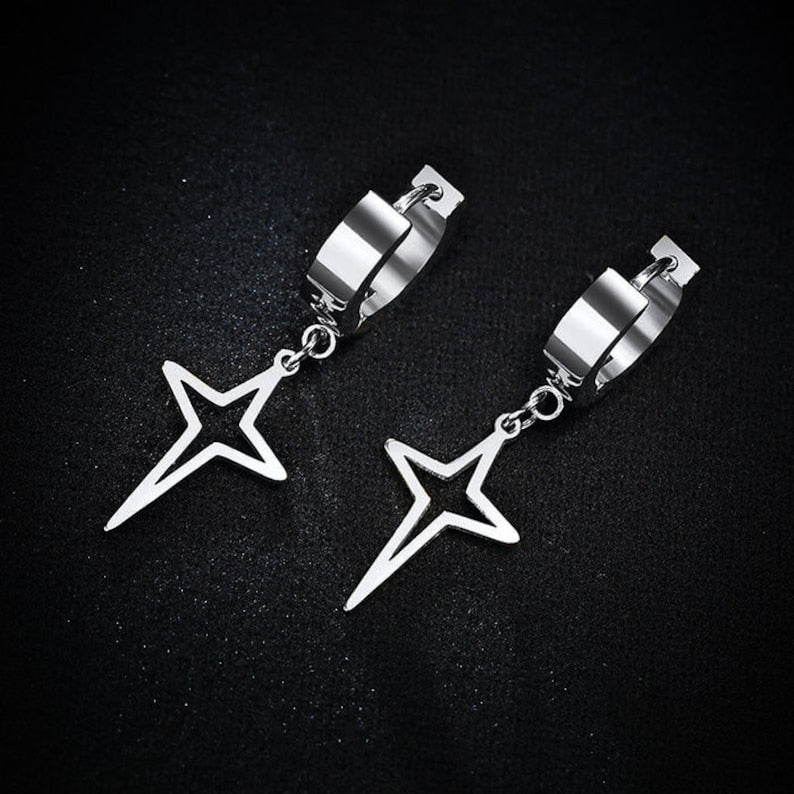Mens Dangle Star Earrings By Harshita Jewellery