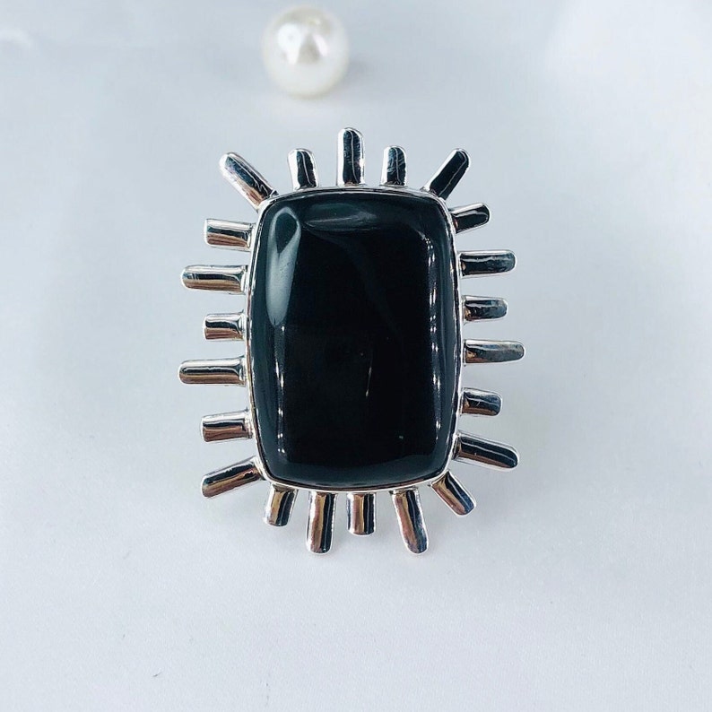 Natural Black Onyx Ring By Harshita Jewellery