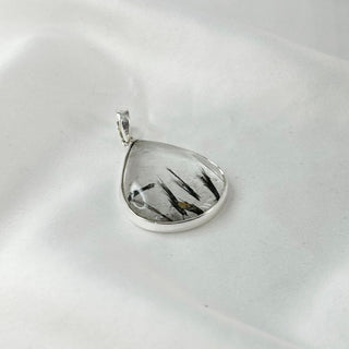 Natural Black Rutilated Quartz Pendant By Harshita Jewellery