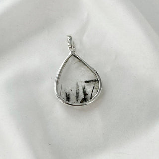 Natural Black Rutilated Quartz Pendant By Harshita Jewellery