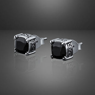 Black Onyx Men's Stud Earring By Harshita Jewellery