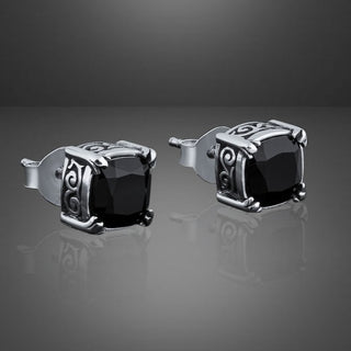 Black Onyx Men's Stud Earring By Harshita Jewellery