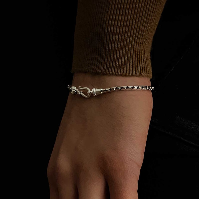 Men's Silver Chain Bracelet by Harshita Jewellery