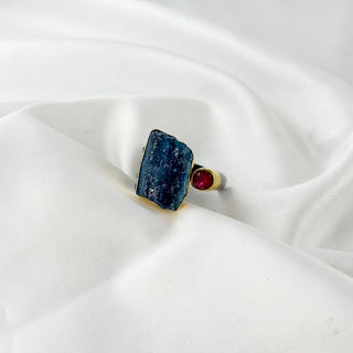 Natural Rough Aquamarine Ring By Harshita Jewellery