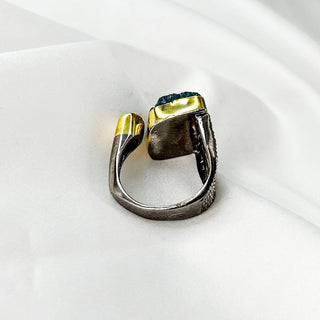 Natural Rough Aquamarine Ring By Harshita Jewellery