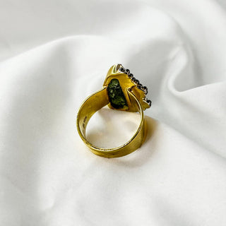 Natural Moldavite Gemstone Ring By Harshita Jewellery
