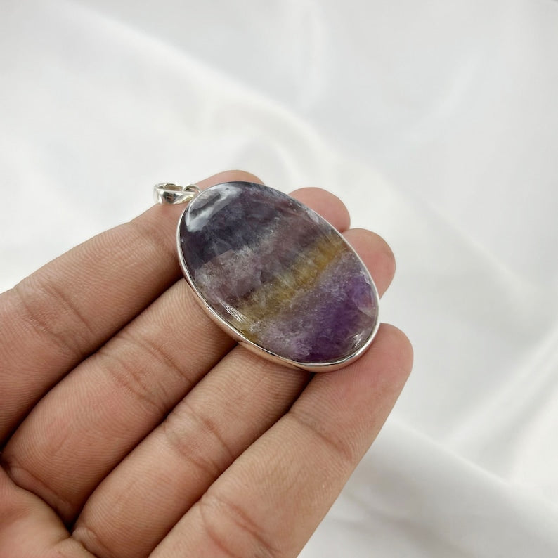 Fluorite Natural Gemstone Pendant By Harshita Jewellery