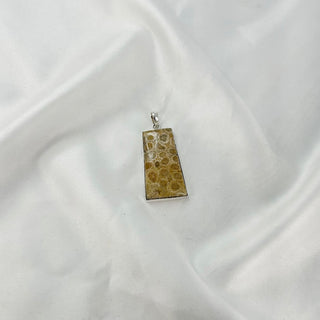 Natural Fossil Coral Gemstone Pendant By Harshita Jewellery