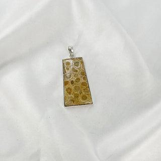 Natural Fossil Coral Gemstone Pendant By Harshita Jewellery