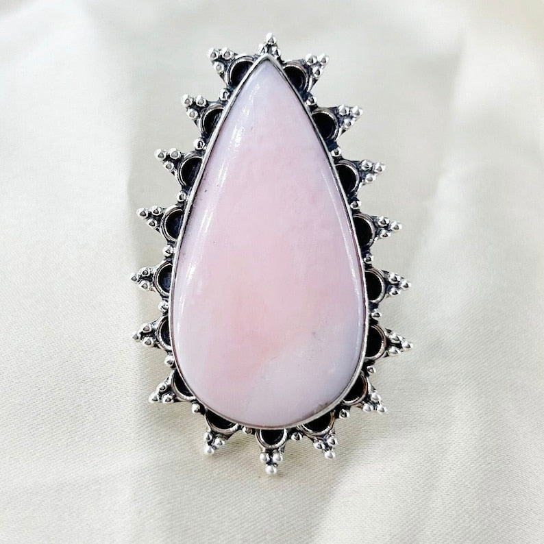 Pink Opal Ring By Harshita Jewellery