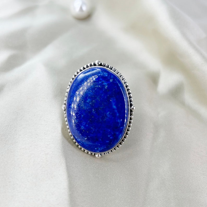 Natural Lapis Lazuli ring By Harshita Jewellery