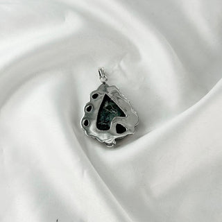 Natural Seraphinite, Amethyst & Peridot Pendant By Harshita Jewellery
