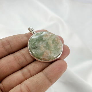 Natural Prehnite Gemstone Pendant By Harshita Jewellery