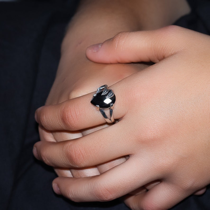 Natural Black Onyx Ring, 925 Sterling Silver, Handmade Gemstone Jewelry, 925 Sterling Silver, Statement Ring for Girls
