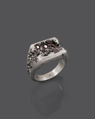 Red Garnet Men's Ring By Harshita Jewellery
