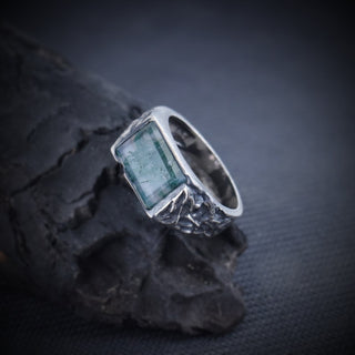 Green Moss Agate Men's Ring By Harshita Jewellery