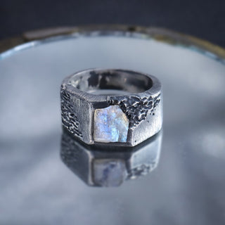 Rainbow Moonstone Men's Ring By Harshita Jewellery