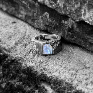 Rainbow Moonstone Men's Ring By Harshita Jewellery