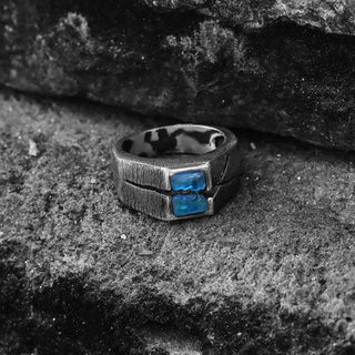 London Blue Topaz Men's Ring By Harshita Jewellery
