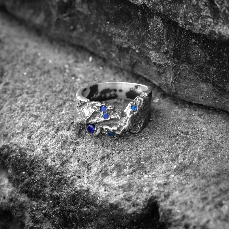 Blue Sapphire Men's Ring By Harshita Jewellery