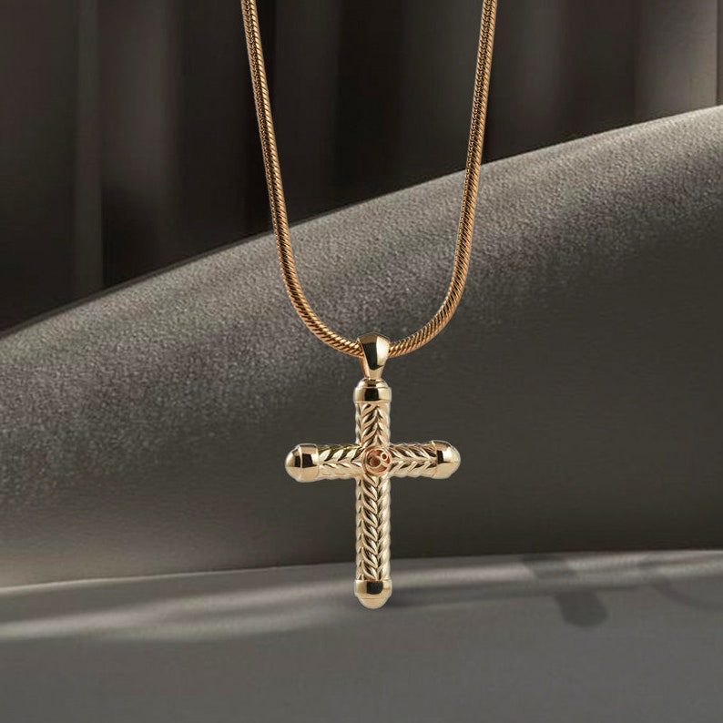 18K Gold Cross Men's Pendant By Harshita Jewellery
