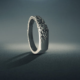 Vintage Brutalist Broken Men's Ring By Harshita Jewellery