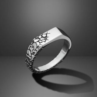 Vintage Brutalist Broken Men's Ring By Harshita Jewellery