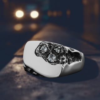 Blue Topaz Men's Ring By Harshita Jewellery