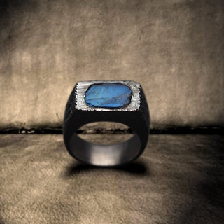 Labradorite Gemstone Men's Ring By Harshita Jewellery