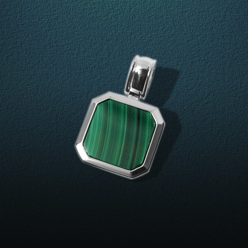 Green Malachite Men's Pendant By Harshita Jewellery