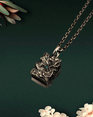 Green Emerald Men's Pendant By Harshita Jewellery
