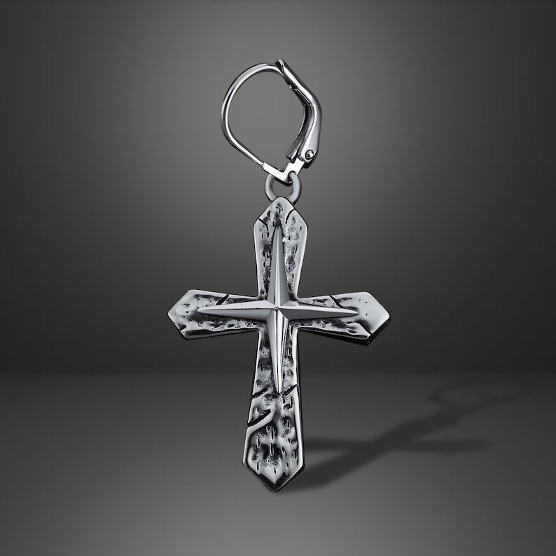 Mens Dangle Cross Earrings By Harshita Jewellery