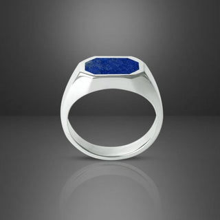 Blue Lapis Lazuli Gemstone Men's Ring By Harshita Jewellery