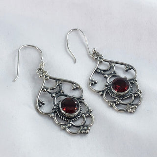 Red Garnet Earring By Harshita Jewellery