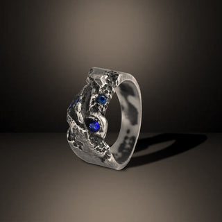 Blue Sapphire Men's Ring By Harshita Jewellery
