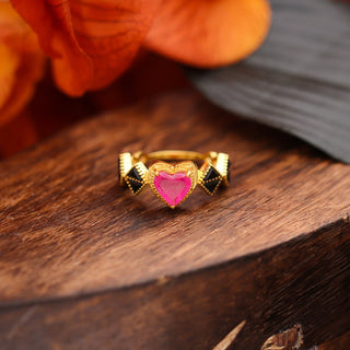 Genuine Ruby Gemstone Heart Ring, 925 Sterling Silver Handmade Women's Jewelry, Heart valentine Day Ring, Gift For Her