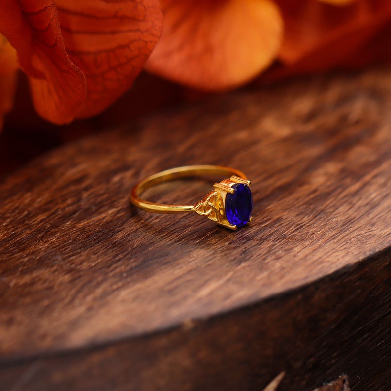 Blue Sapphire Ring, 925 Solid Sterling Silver Handmade Jewelry Engagement Ring For Women, Vintage Gemstone Wedding Ring