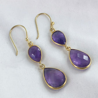 Amethyst Gold Earring By Harshita Jewellery