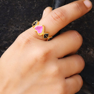 Genuine Ruby Gemstone Heart Ring, 925 Sterling Silver Handmade Women's Jewelry, Heart valentine Day Ring, Gift For Her