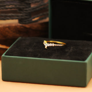 Natural Ethiopian Opal Ring, 14K Gold Plated Engagement Ring, Gift For Her, Women's Handmade Jewelry