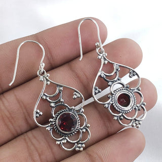 Red Garnet Earring By Harshita Jewellery